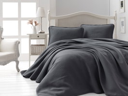 L'essentiel linge de maison Liv - Anthracite - Conjunto de doble piqué